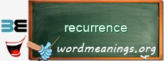 WordMeaning blackboard for recurrence